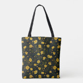 Elegant gele boterbloem patroon tote bag (Achterkant)