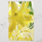 Elegant gele hyacinth met witte wervelkolom flyer (Achterkant)