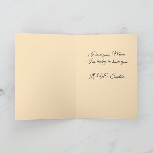Elegant Gele Moederdag Kaart (Binnen)