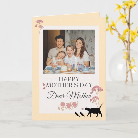 Elegant Gele Moederdag Kaart (Gele Bloem)