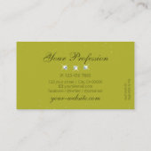 Elegant gele olijven groene sparkle juwelen modern visitekaartje (Achterkant)