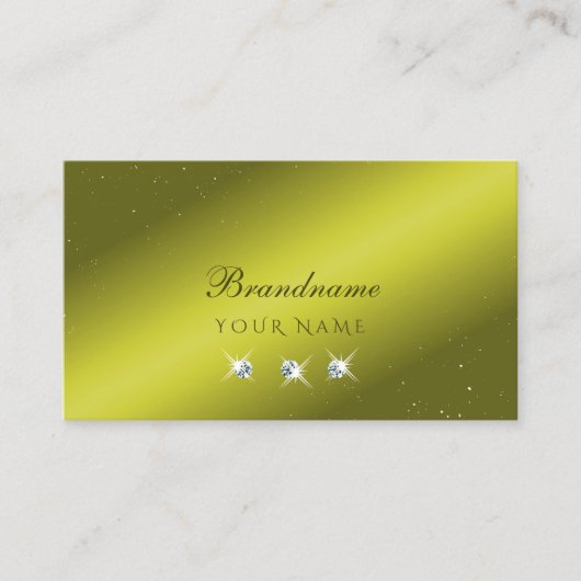 Elegant gele olijven groene sparkle juwelen modern visitekaartje (Voorkant)
