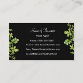 Elegant Gele Rose Bloemen Professioneel Zwart Visitekaartje (Achterkant)