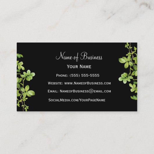 Elegant Gele Rose Bloemen Professioneel Zwart Visitekaartje (Achterkant)