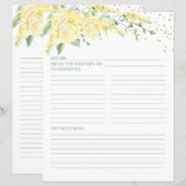 Elegant gele rozen Floral Vrijgezellenfeest Recipe (Voorkant / Achterkant)