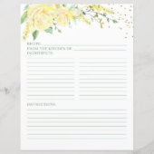 Elegant gele rozen Floral Vrijgezellenfeest Recipe (Voorkant)