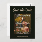 Elegant  Gele Rozen sparen de Datum Briefkaart (Voorkant / Achterkant)