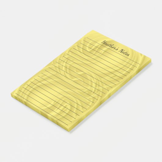 Elegant Gele Schaduwen en Zwemelen Aangepast Post-it® Notes (Schuin)