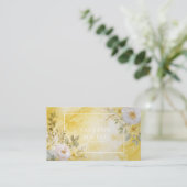 Elegant Gele Waterverf Bloemen Botanisch Visitekaartje (Staand voorkant)