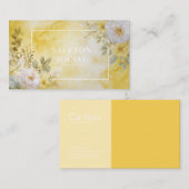 Elegant Gele Waterverf Bloemen Botanisch Visitekaartje (Voorkant / Achterkant)