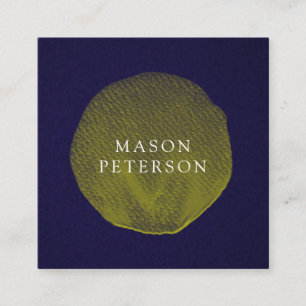 Elegant gele Waterverf Logo Eenvoudig  Vierkante Visitekaartje