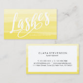 Elegant gele waterverf penseelstreken zweepslagen visitekaartje (Voorkant / Achterkant)