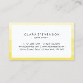 Elegant gele waterverf penseelstreken zweepslagen visitekaartje (Achterkant)