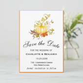 Elegant gele Waterverf pompoen sparen de datum Save The Date (Staand voorkant)