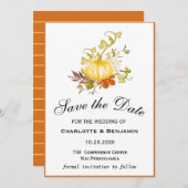Elegant gele Waterverf pompoen sparen de datum Save The Date (Voorkant / Achterkant)