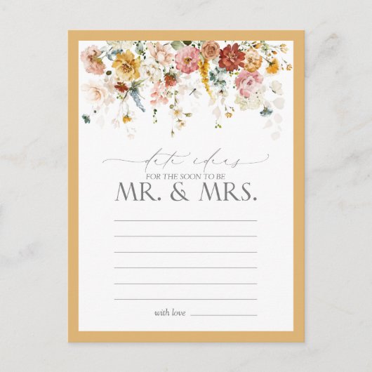 Elegant gele Waterverf van wilde bloemen Datum ide Briefkaart (Voorkant)