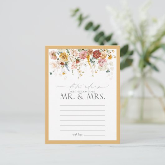Elegant gele Waterverf van wilde bloemen Datum ide Briefkaart (Staand voorkant)