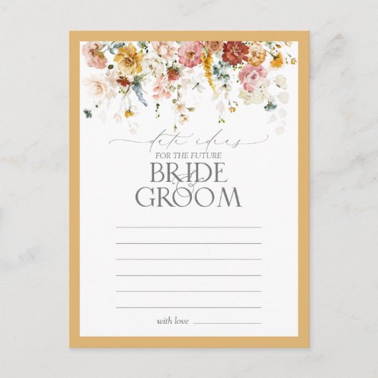 Elegant gele Waterverf van wilde bloemen Datum ide Briefkaart (Voorkant)