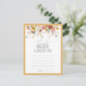 Elegant gele Waterverf van wilde bloemen Datum ide Briefkaart (Staand voorkant)