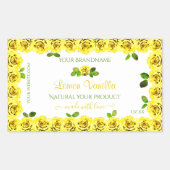 Elegant gele witte etiketten van Rozen die bloeien (Voorkant)