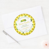 Elegant gele witte etiketten van Rozen die bloeien (Envelop)