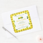 Elegant gele witte etiketten van Rozen die bloeien (Envelop)