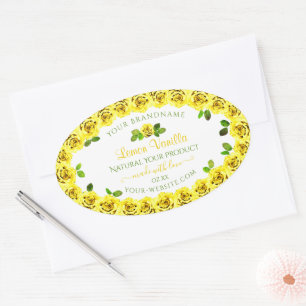 Elegant gele witte etiketten van Rozen die bloeien