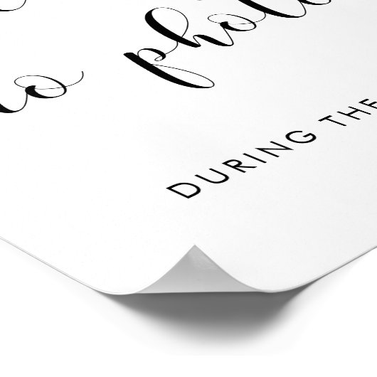 Elegant Gelieve geen foto's trouwbord te tekenen Poster (Hoek)