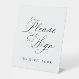 Elegant Gelieve Ons Gastenboek Te Ondertekenen Huw Reclamebord Met Voetstuk