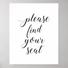 Elegant Gelieve Uw Plaats Te Vinden Trouwbord Poster
