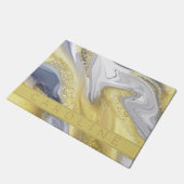 Elegant Gellow Grijs Goud Marmer Effect Name Deurmat (Schuin)