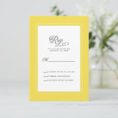 Elegant Gellow Grijs Wedding Trendy Reply Enclosur RSVP Kaartje (Staand voorkant)
