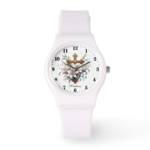Elegant geloof ik Cross Religious Horloge