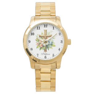 Elegant geloof ik Cross Religious Horloge