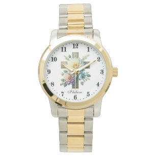 Elegant geloof ik Cross Religious Horloge