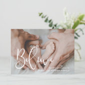 Elegant Geloof Kerst Inspirerend Foto Feestdagenkaart (Staand voorkant)