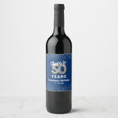 Elegant Gelukkig 50ste Verjaardag Wijnlabel Wijn Etiket (Voorkant)