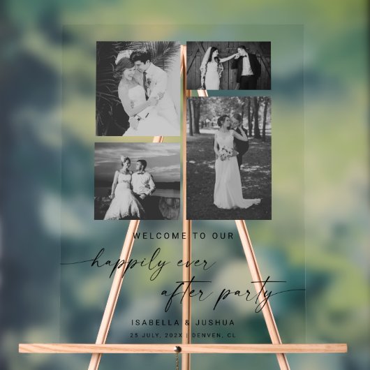 Elegant, gelukkig altijd na de bruiloft welkom acryl bord (Neutraal)