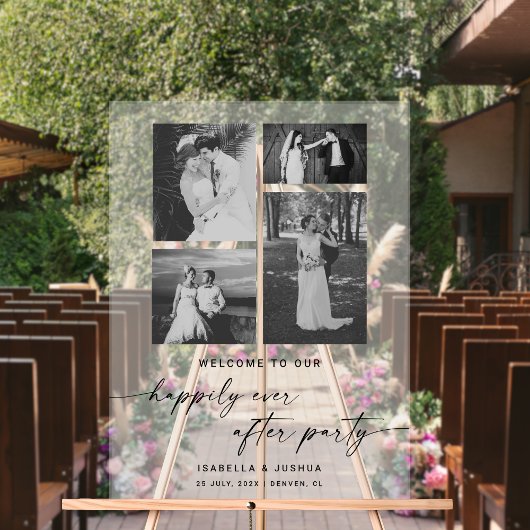 Elegant, gelukkig altijd na de bruiloft welkom acryl bord