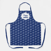 Elegant Gelukkig Chanoeka Blauw Menorah Patroon Schort (Voorkant)