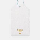 Elegant Gelukkig Chanoeka Golden Menorah Cadeaulabel (Achterkant)