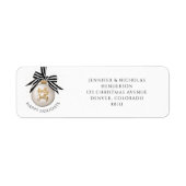 Elegant Gelukkig Kerstmis Kerstbal Adres Etiket (Voorkant)
