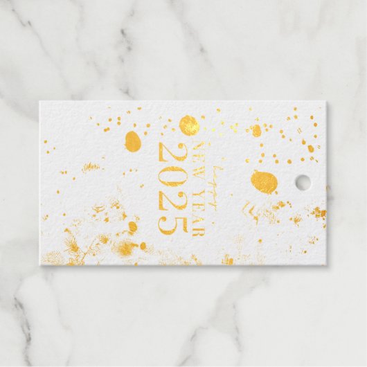 Elegant Gelukkig Nieuwjaar 2025 Gift Label (Voorkant (horizontaal))