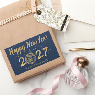 Elegant Gelukkig Nieuwjaar 2027 Persoonlijk Rechthoekige Sticker