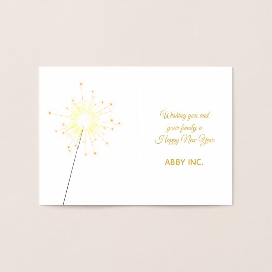 Elegant Gelukkig Nieuwjaar Corporate Gold Folie Kaarten (Binnen)