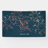 Elegant Gelukkig Nieuwjaar Gouden Folie Spandoek (Horizontaal)