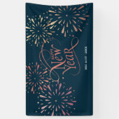 Elegant Gelukkig Nieuwjaar Gouden Folie Spandoek (Verticaal)