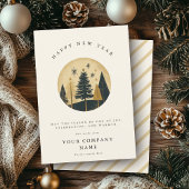 Elegant Gelukkig Nieuwjaar Warm Pine Forest Busine Feestdagenkaart