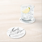 Elegant gelukkig ooit na bruiloft ronde kartonnen onderzetter (Insitu)