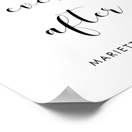 Elegant Gelukkig ooit na bruiloft teken Poster (Hoek)